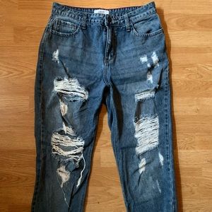 100% cotton ripped jeans